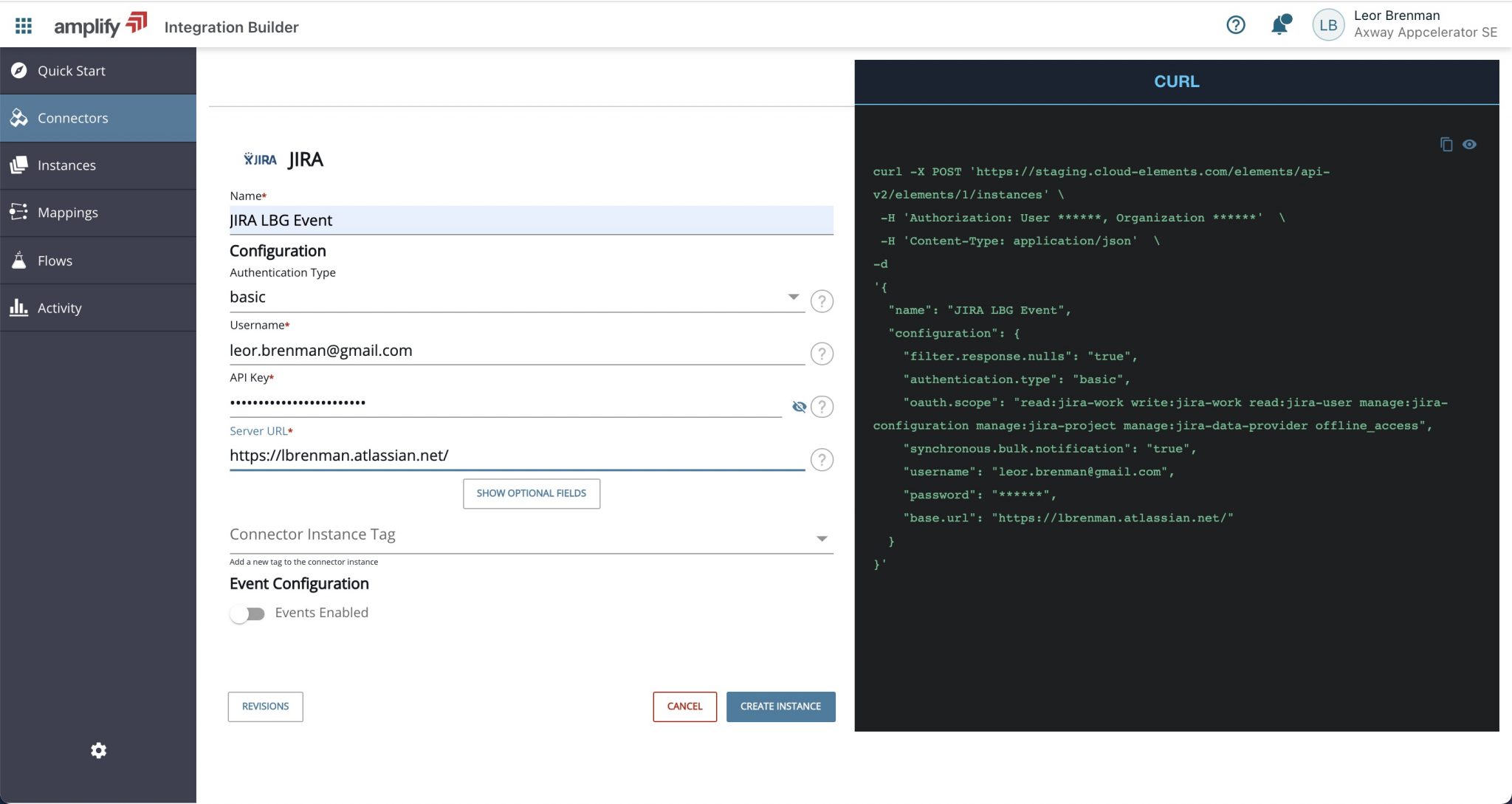Jira Cloud Connector event webhooks | Amplify Integration Builder helps