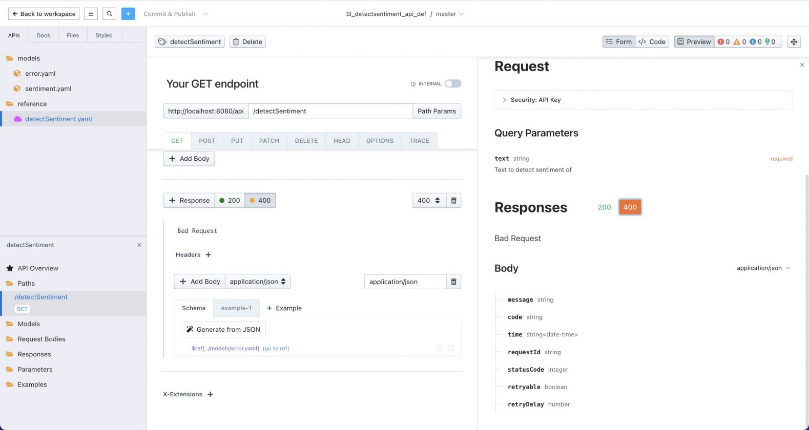 An API-First sentiment analysis API using API Builder