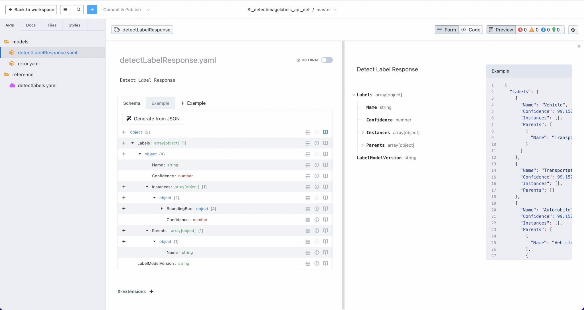 An API-First image label detection API using API Builder