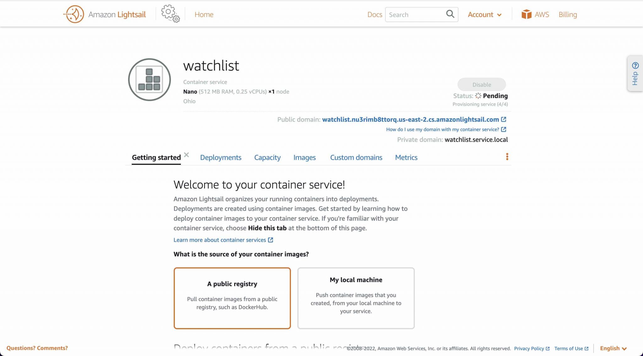 How to deploy an API Builder container to Amazon Lightsail
