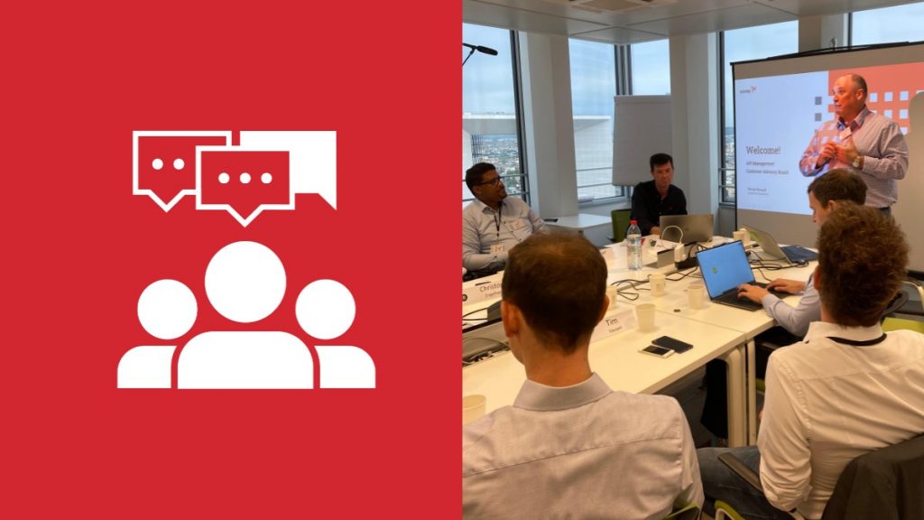 Axway Customer Advisory Boards blog image with Paul French presenting