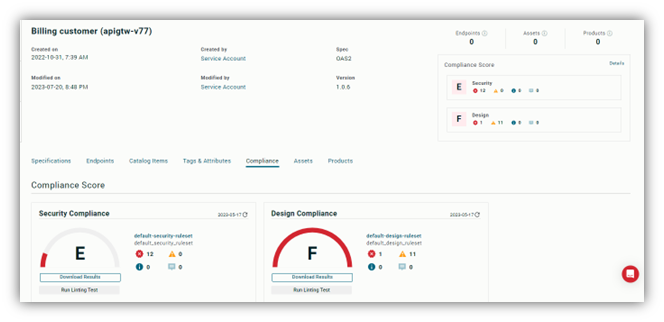 Screenshot of Amplify Enterprise Marketplace Feature Enhancements - Compliance score