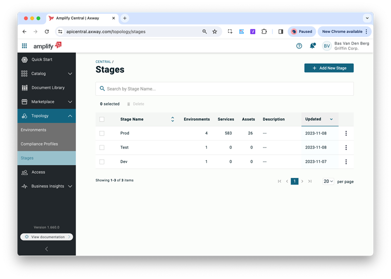 Screenshot of Amplify Enterprise Marketplace Feature Enhancements - lifecycle stages