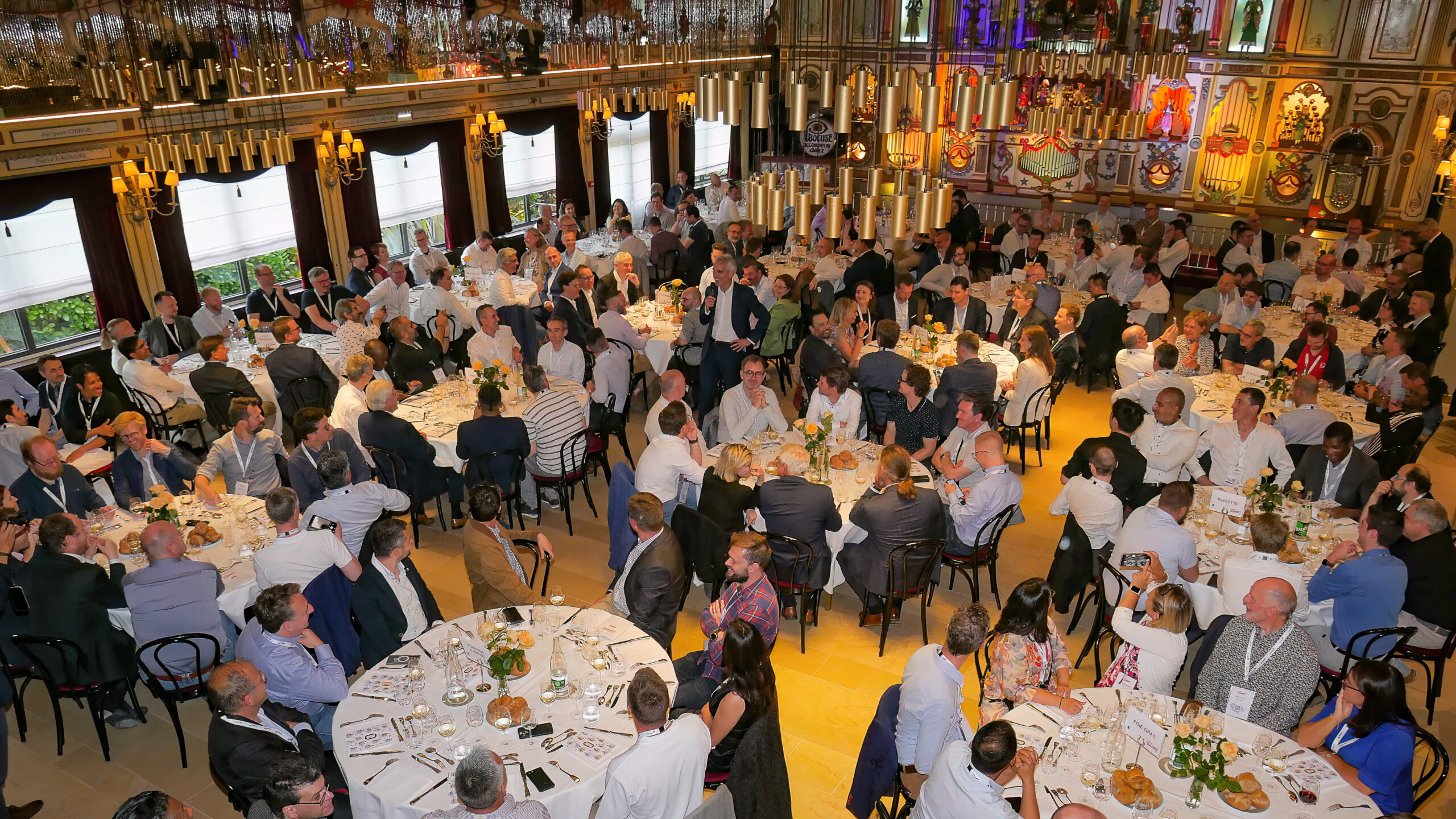 A full room at dinner during Axway Summit 2024 in Lyon, France