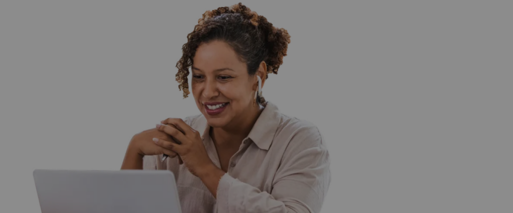 Black woman at computer