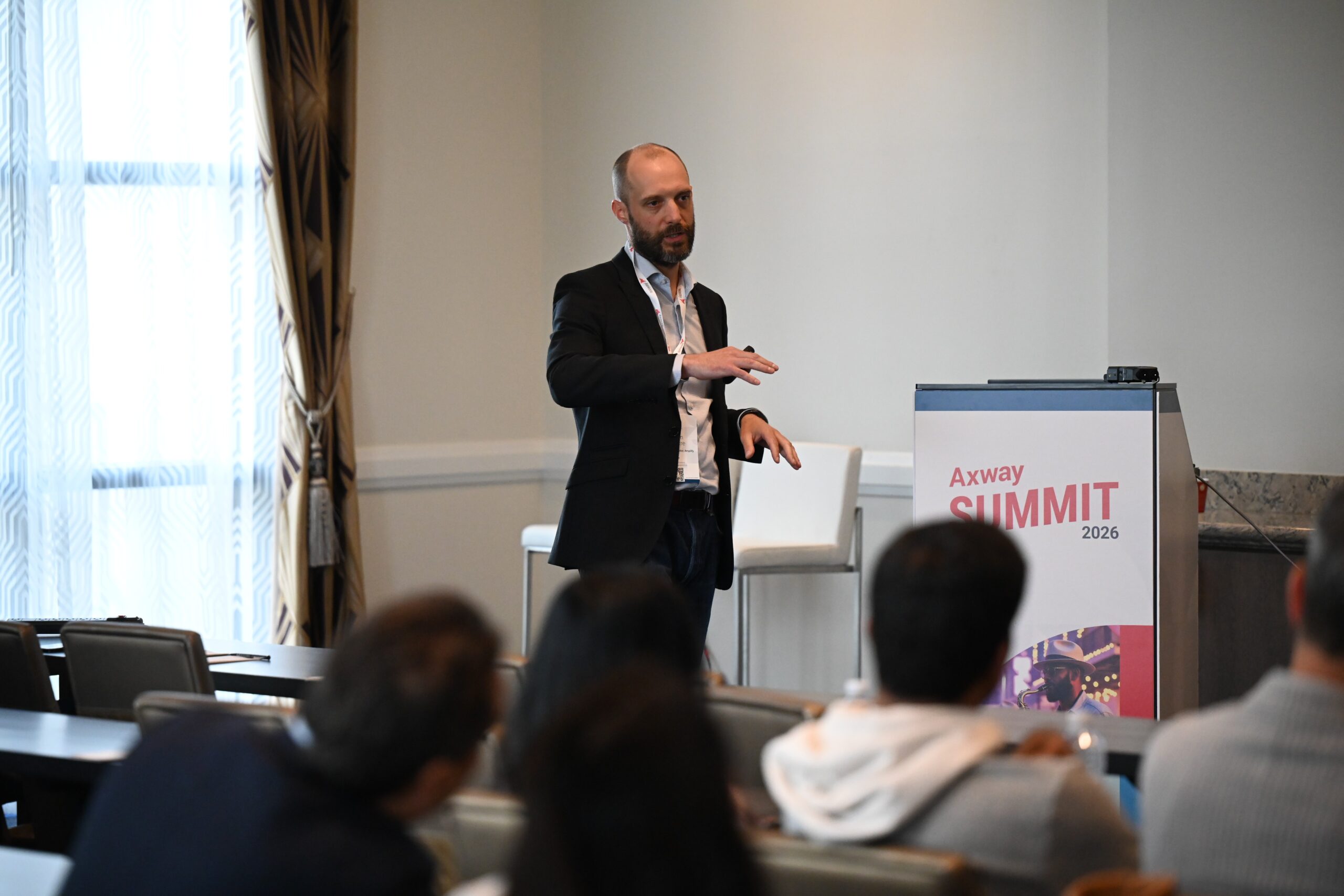 Jeroen Delbarre presents Axway AI Gateway at the Axway Summit Americas 2026