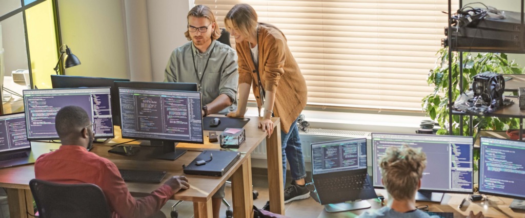 a group of developers in the office
