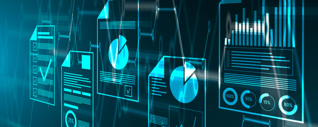 Financial technology and business analysis background. Virtual big data science illustration. Vector art.