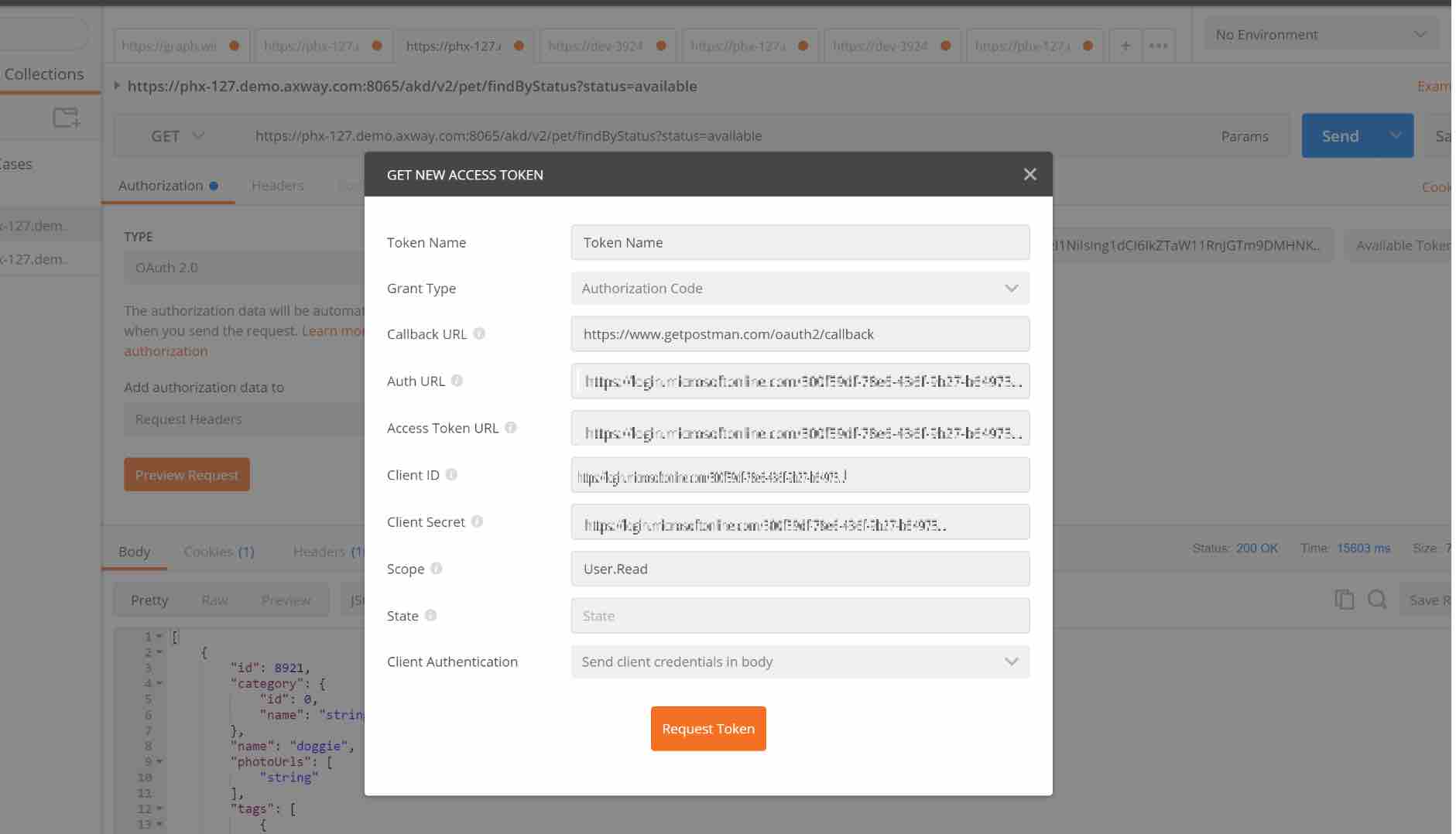 configure Postman