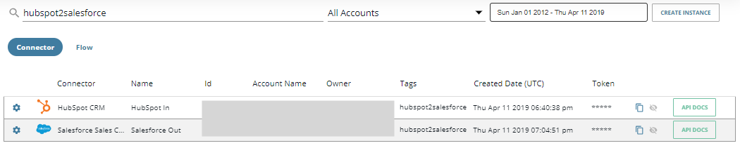Instance of the Salesforce connector
