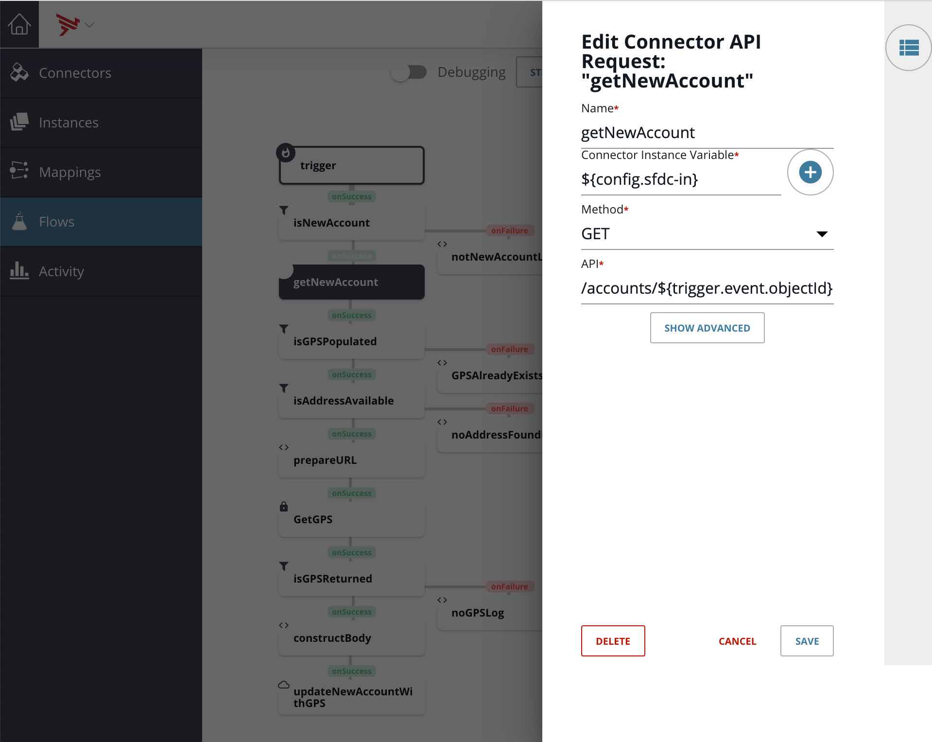 select Connector API Request