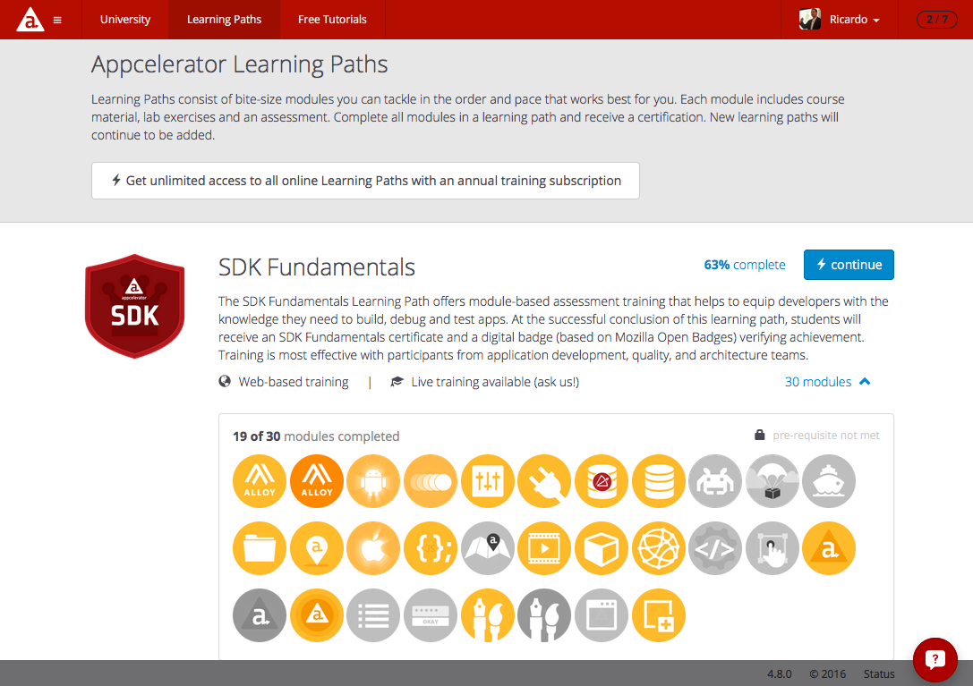 Appcelerator University - Learning Path: SDK